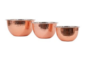 Bowls w/ Copper Finish, Set of 3
