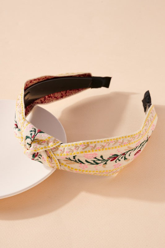 Beige Floral Headband