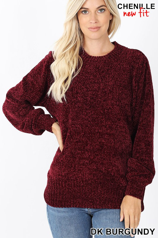 Burgundy Chenille Sweater