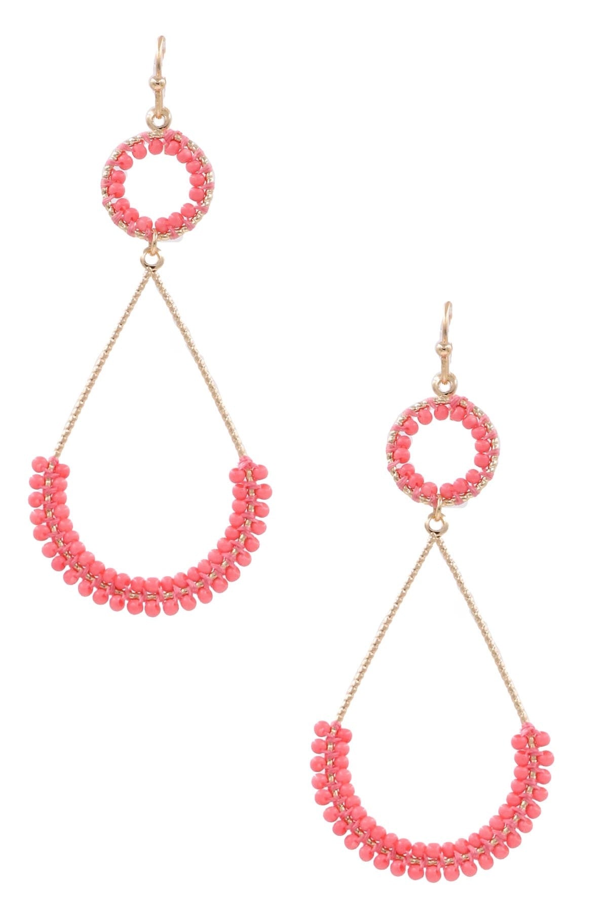 Seed Bead Earrings- Pink