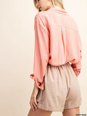 Dusty Rose Button Up