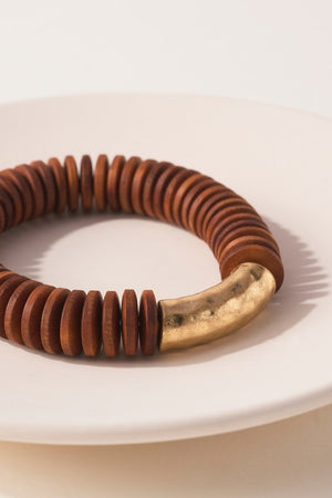 Wood Bead Bracelet (Brown)