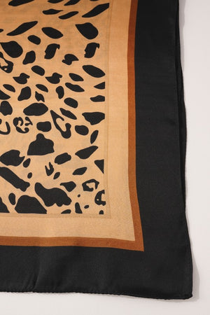 Leopard Silk Bandana Scarf (Gold)