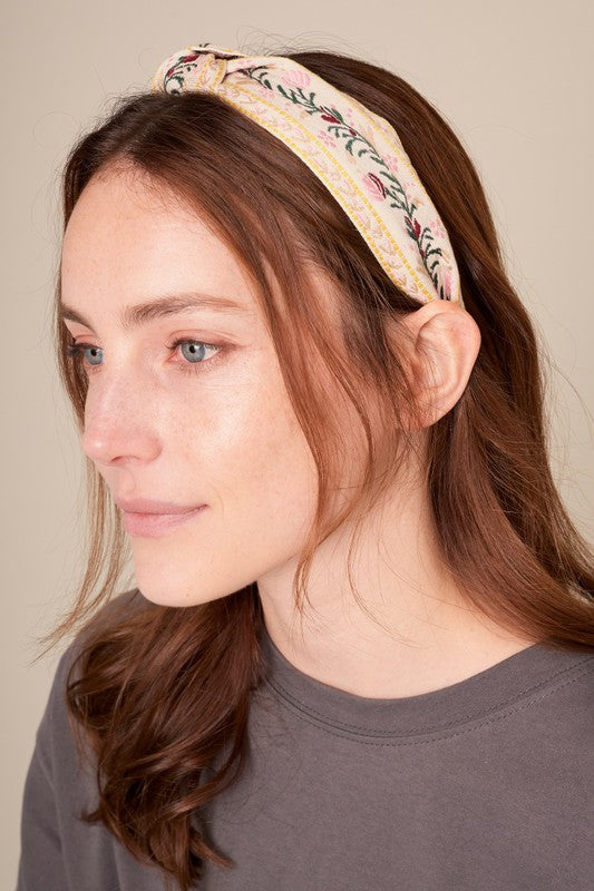 Beige Floral Headband
