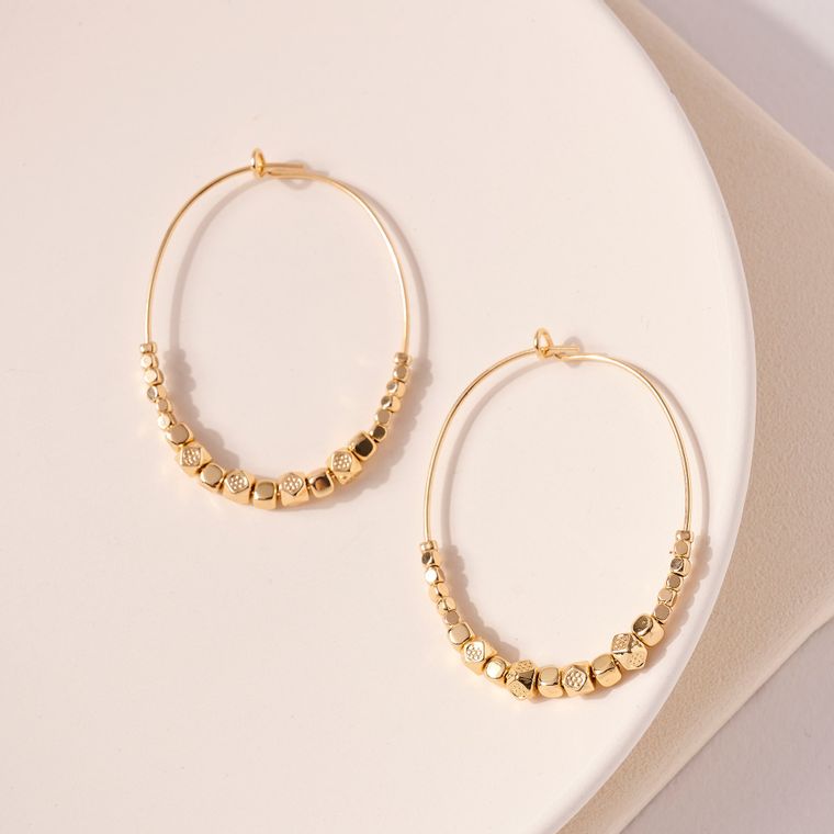 Gold Beaded Earrings