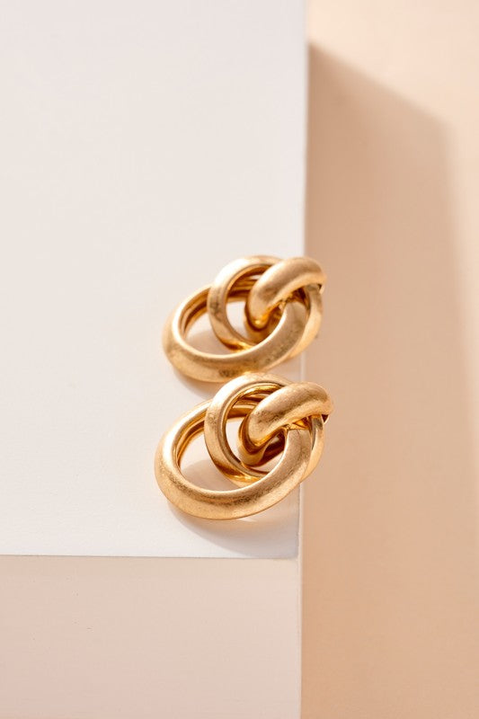 Gold Interlock Earrings