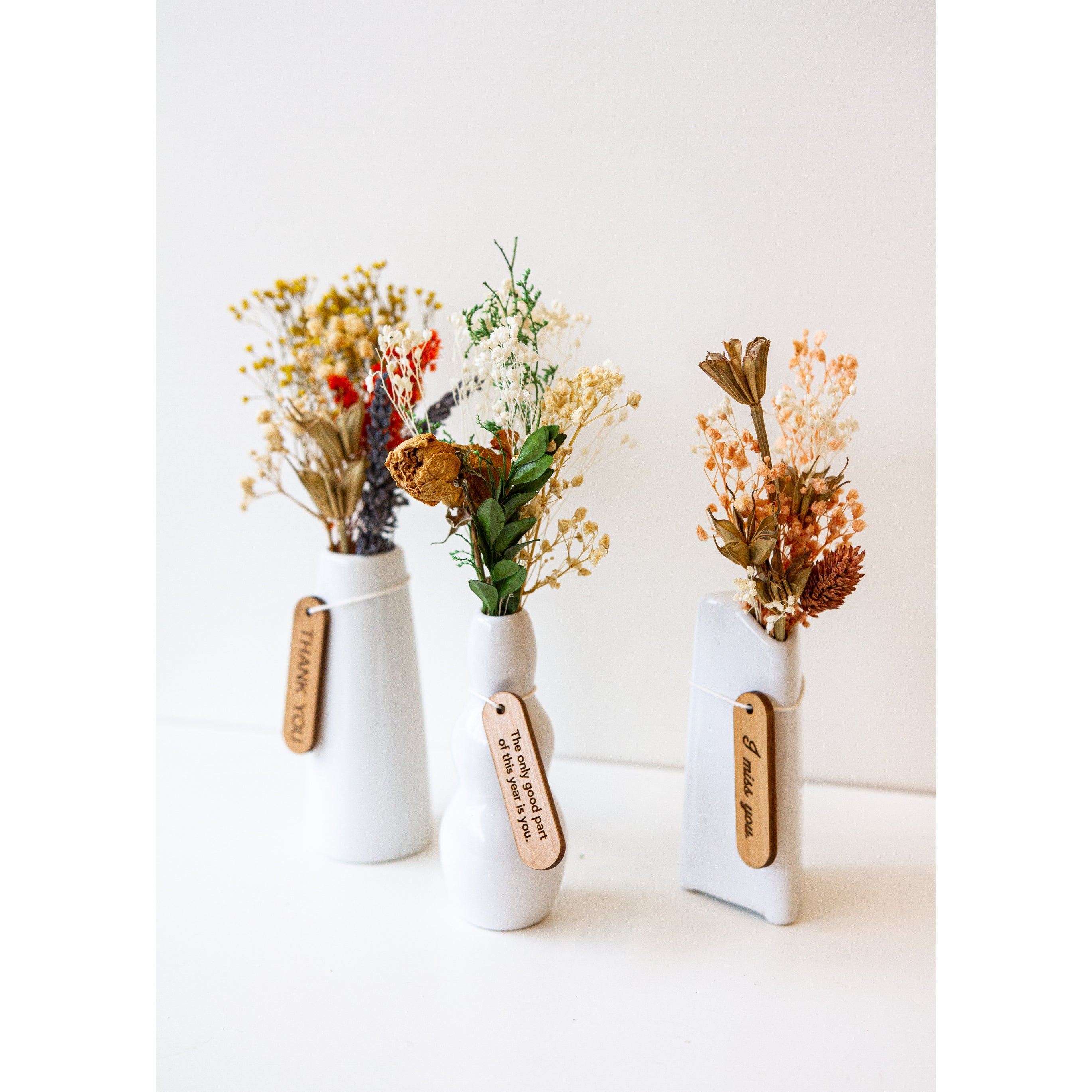 "Happy Birthday" Mini Dried Floral Vase