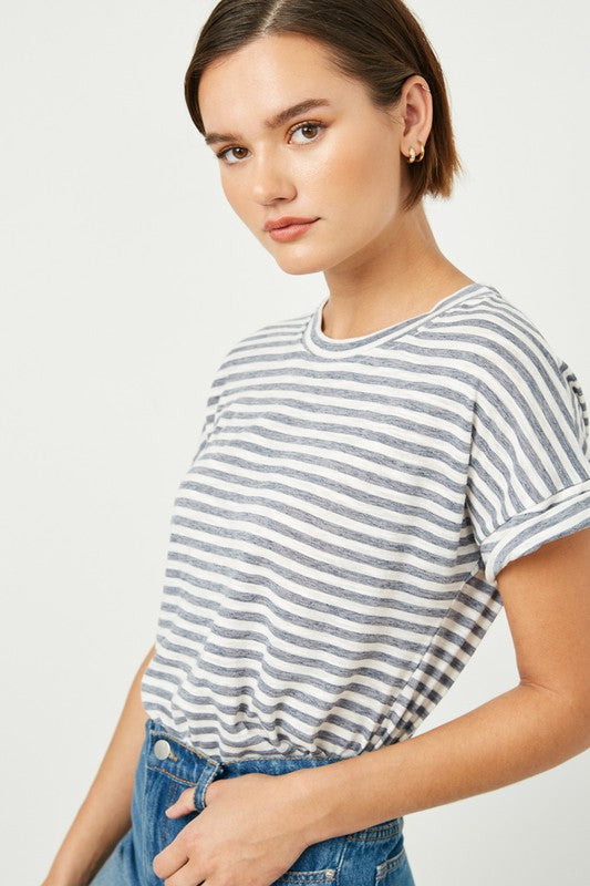 Drop Shoulder Stripe Top