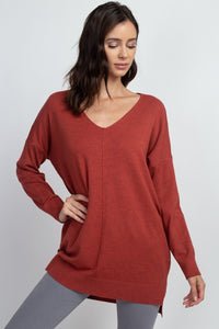 Heather Red Sweater - T925