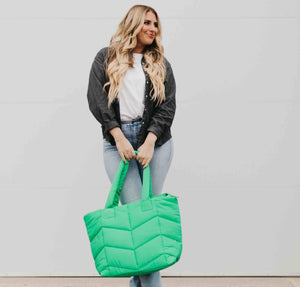 Naomi Nylon Tote Bag (Emerald)