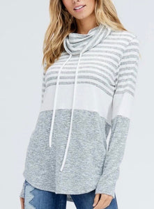 Grey Cowl Neck Pullover