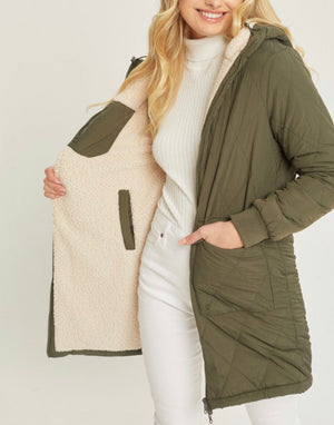 EARLY ACCESS BLACK FRIDAY DEAL- Olive Reversible Coat