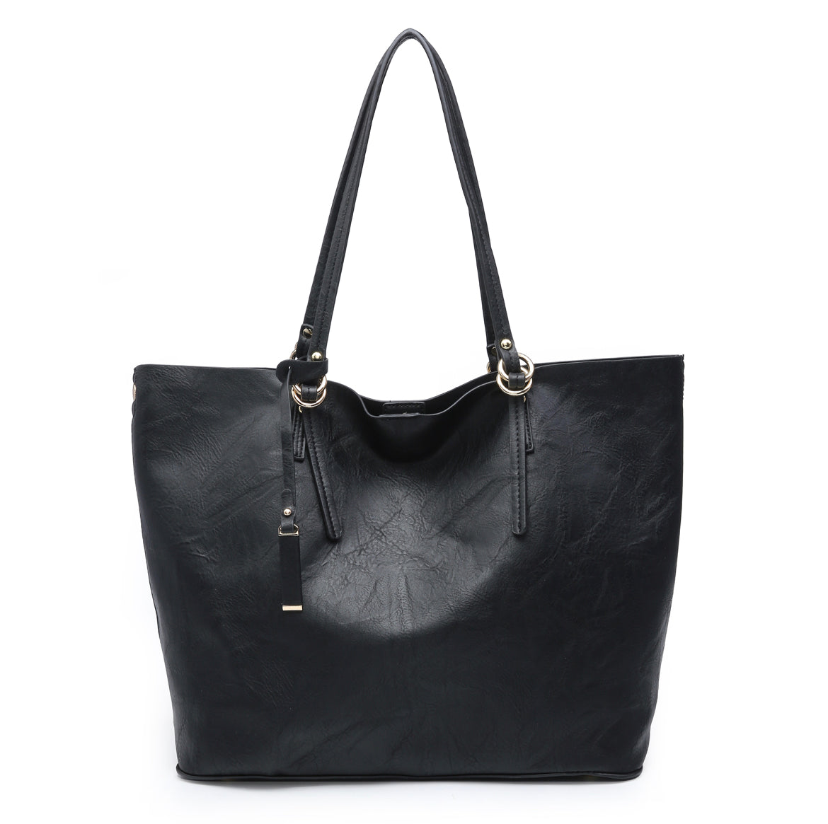 Iris Vegan Leather Tote (Black)