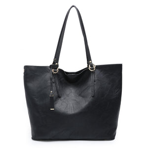 Iris Vegan Leather Tote (Black)