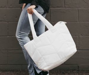 Naomi Nylon Tote Bag (White)