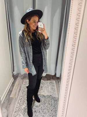 Black Stripe Shacket