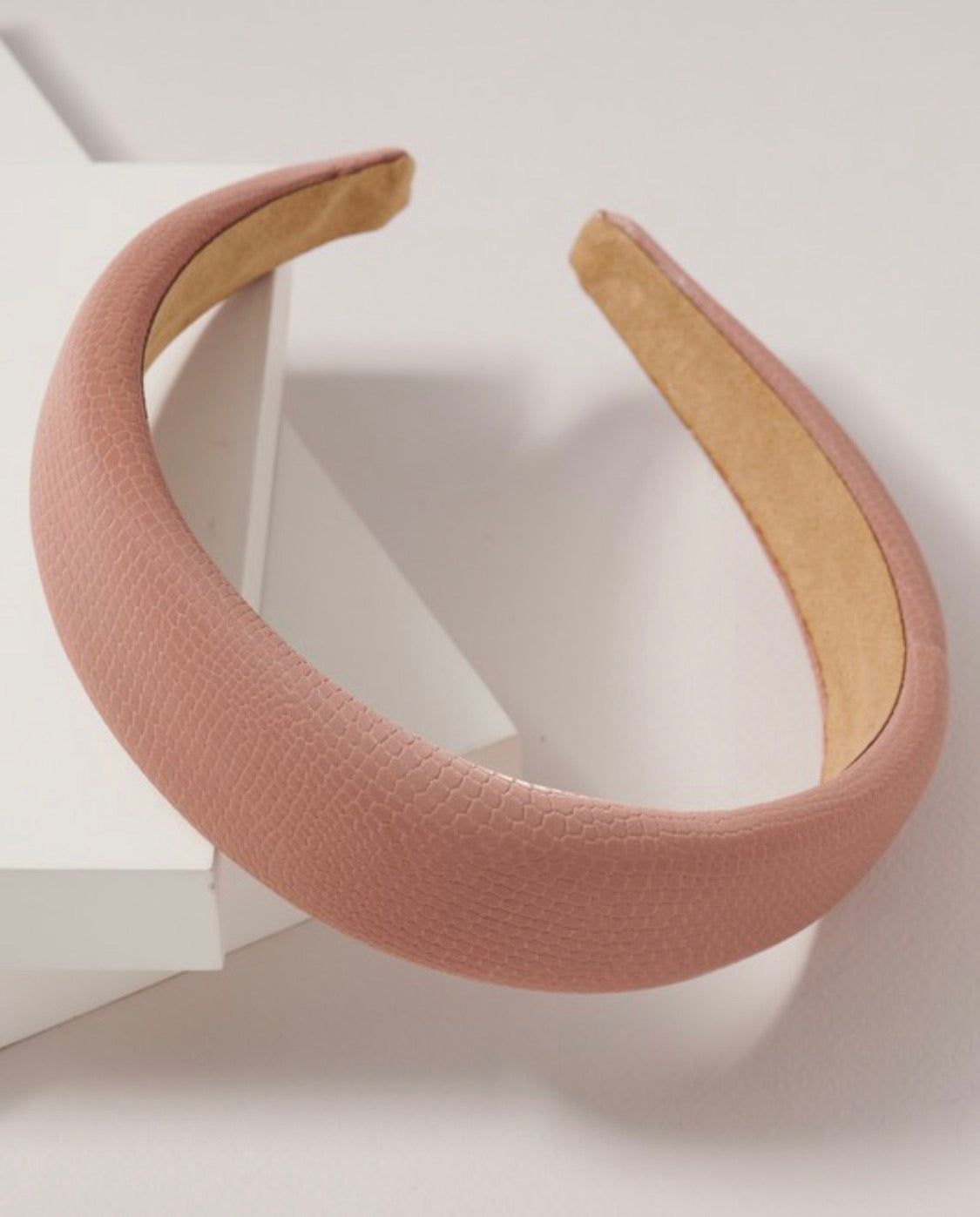 Mauve Leather Headband