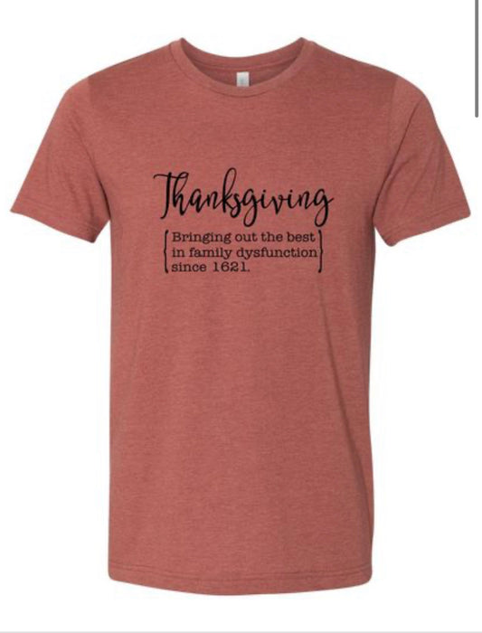 Heather Red Thanksgiving Tee T1019