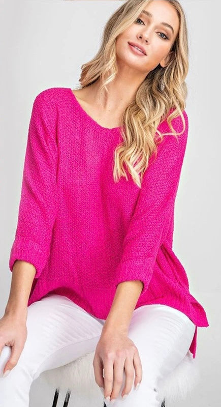 Hot Pink Knit Sweater