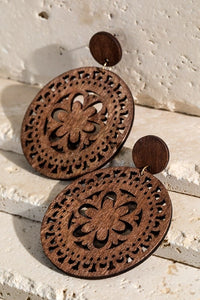 Brown Wood Earrings