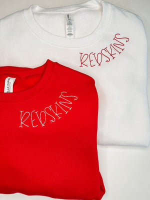 White Redskins Embroidered Sweatshirt