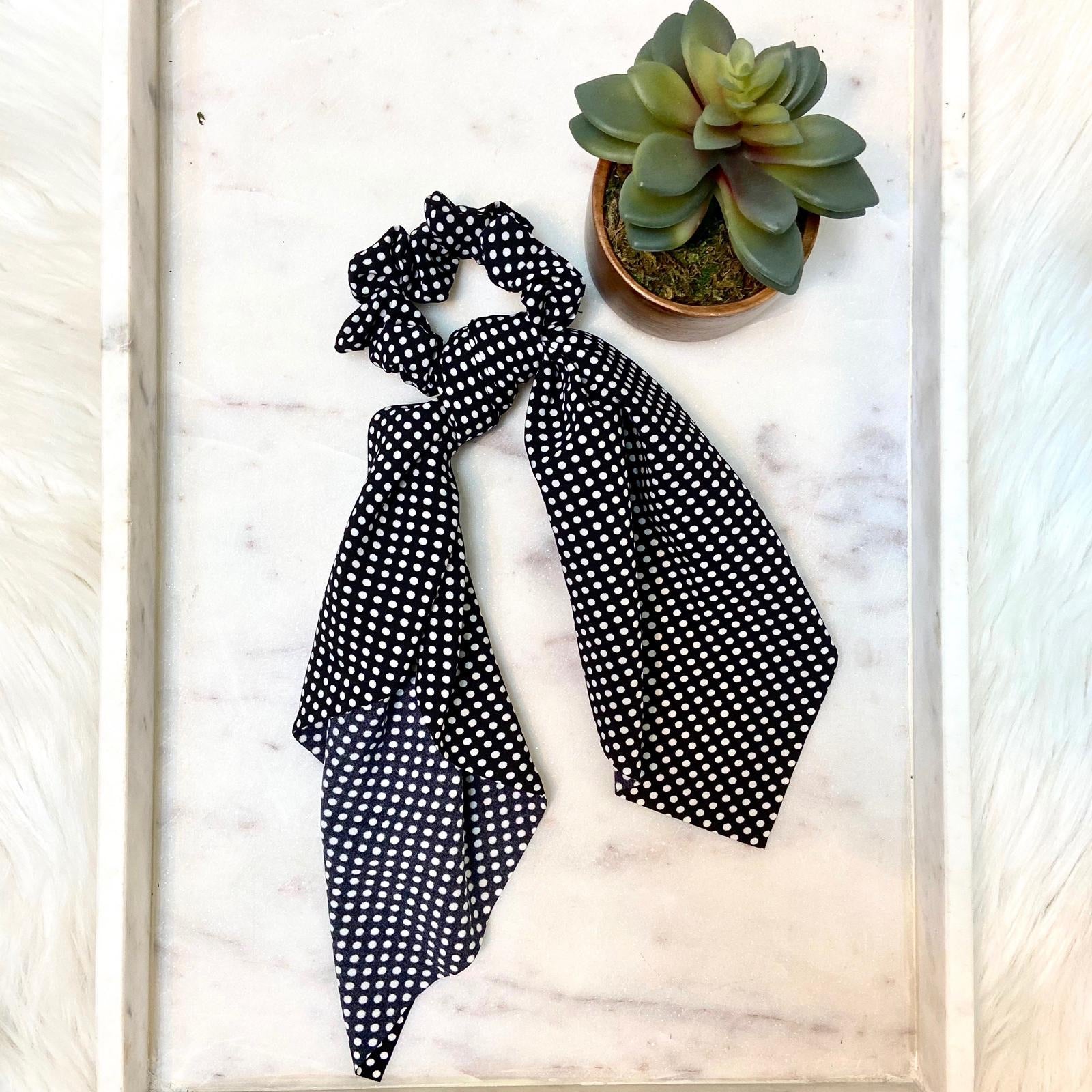 Black Dot Hair Scarf