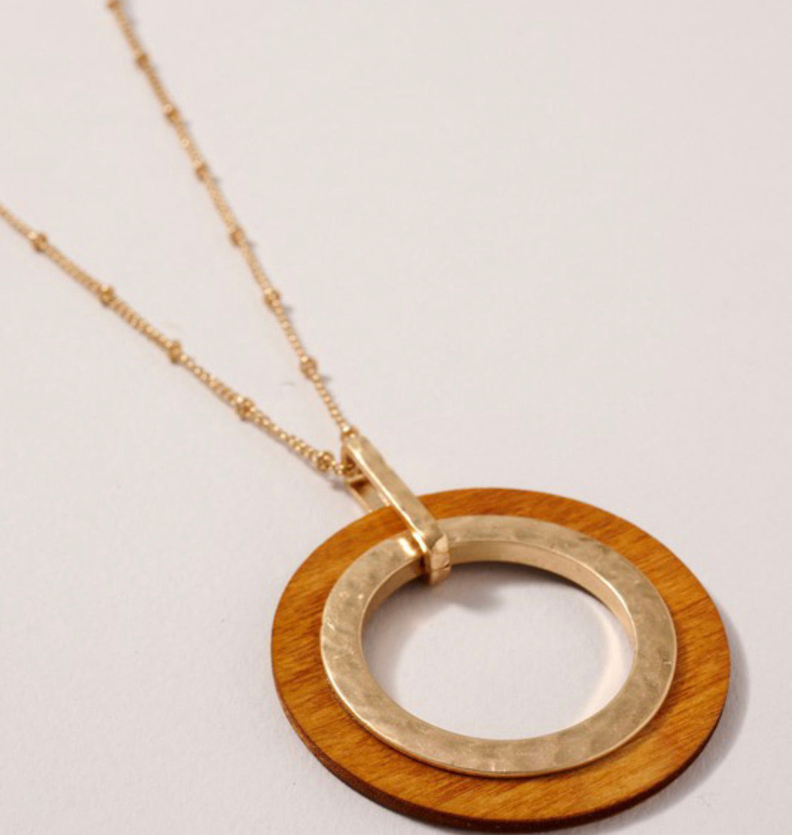 Wood Round Pendant