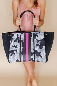 Pink Camo Stripe Neoprene Bag