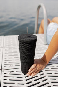 Matte Black Studded Tumbler