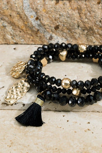Black Shimmer Bracelet Set