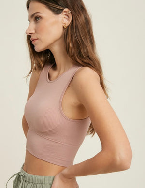 Ribbed Seamless Bralette (Mauve)