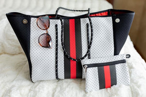 Black Stripe Neoprene Bag