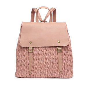 Faye Woven Backpack (Pink)