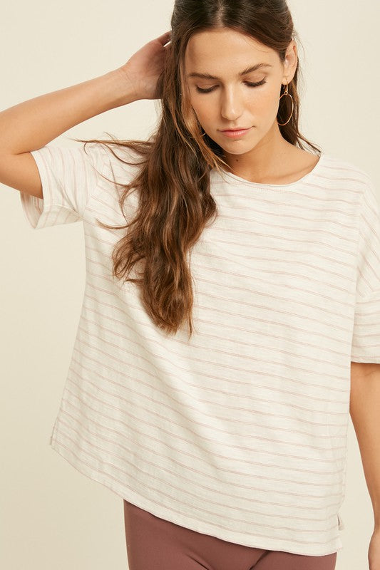 Mauve Stripe Top