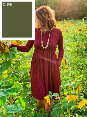 Olive Midi Dress- T825b