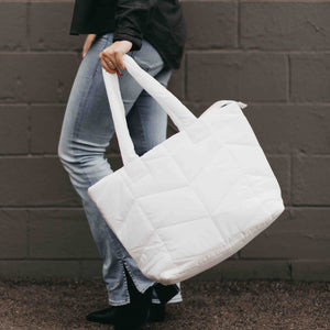 Naomi Nylon Tote Bag (White)