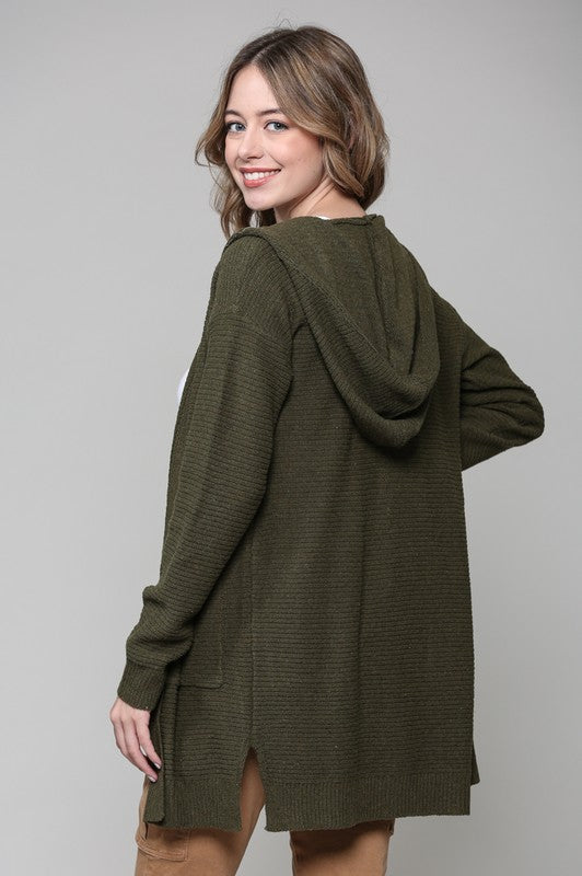 Olive Hooded Cardigan