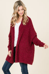 Burgundy Popcorn  Cardigan - T817