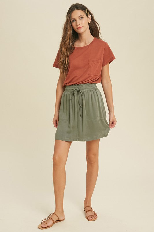 Olive Pocket Skirt
