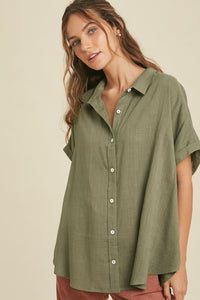 Soft Olive Woven Top