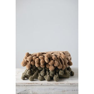 Cotton Throw Braided Tassels, Dijon