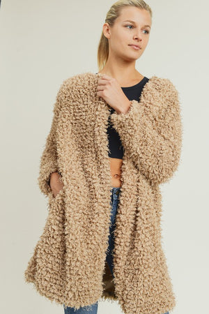 Tan Teddy Bear Cardigan - T1043