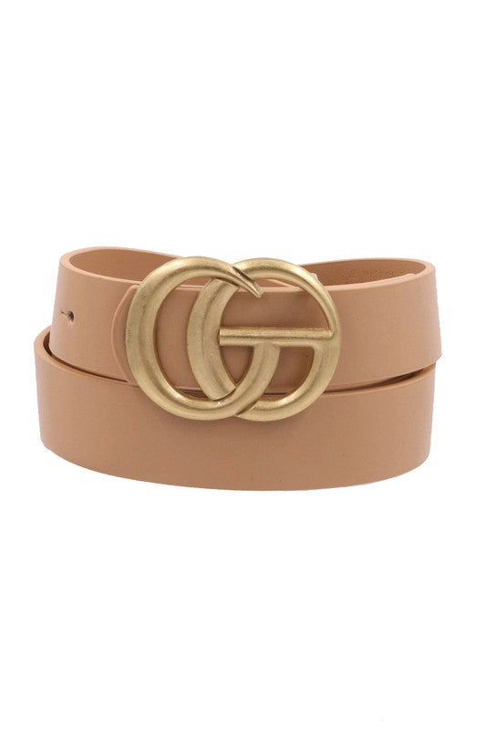Taupe Thin Buckle Belt