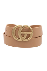 Taupe Thin Buckle Belt