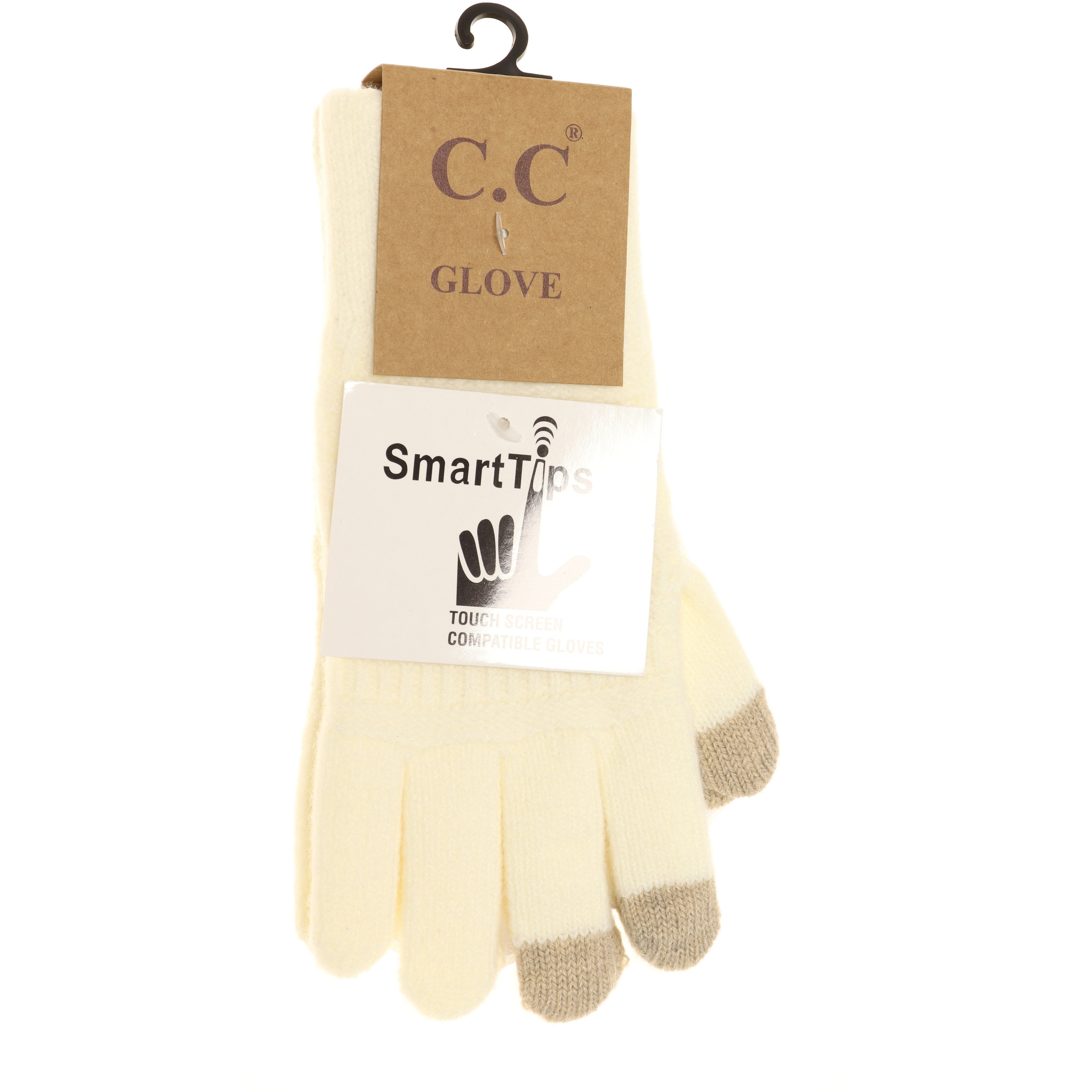 C.C Classic Knit Gloves Ivory