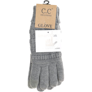Knit C.C Gloves with Lining Lt Grey