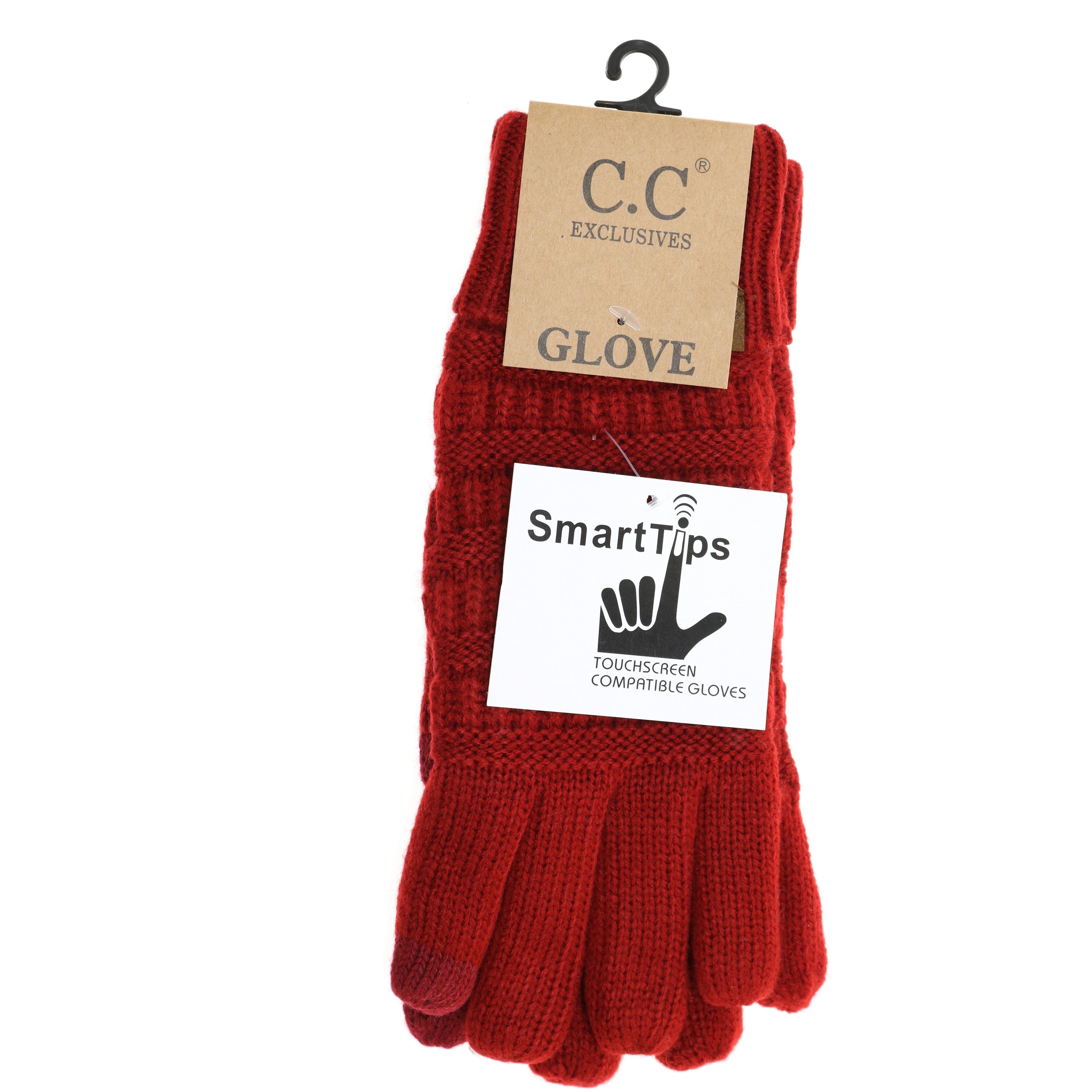 Knit C.C Gloves with Lining Red
