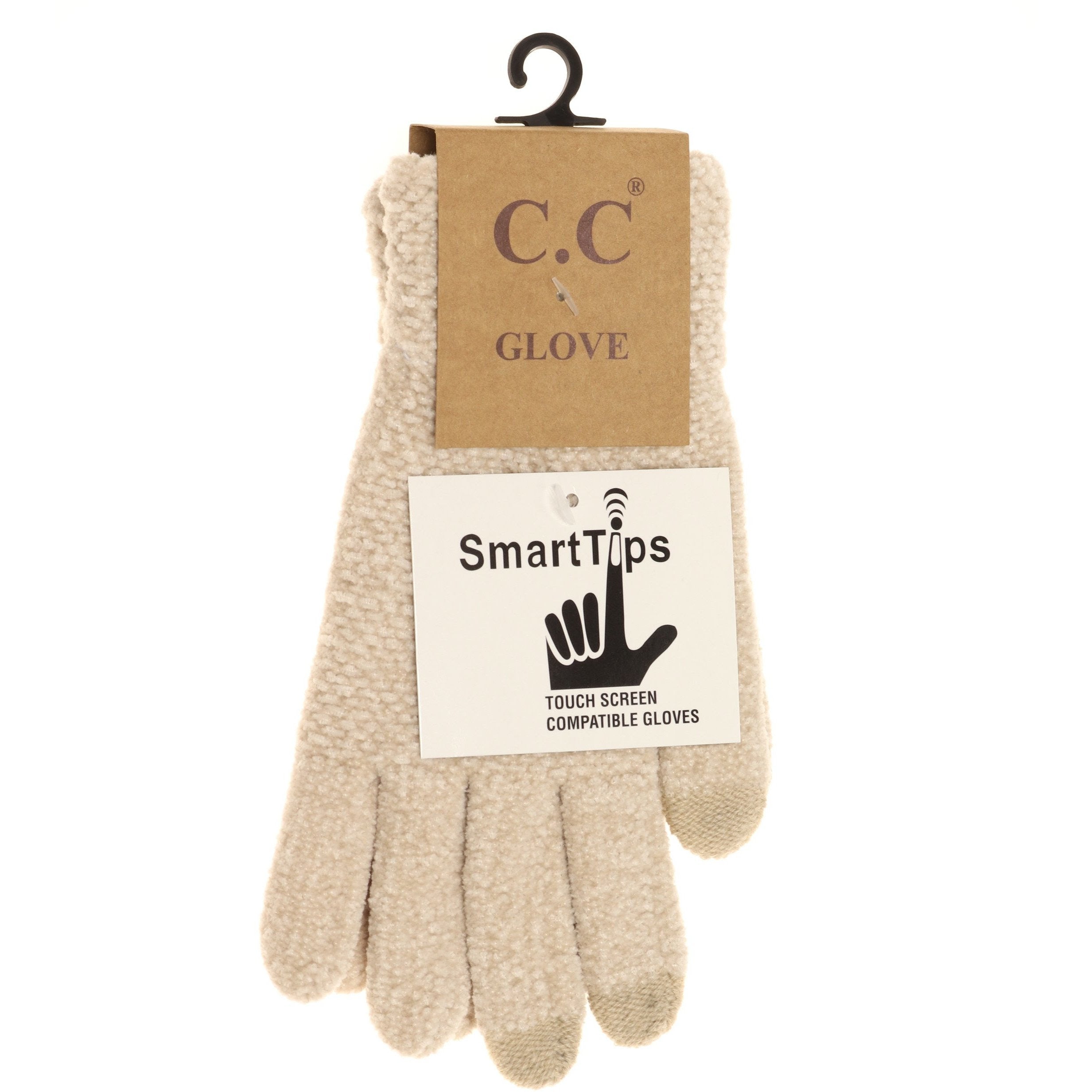Chenille Gloves C.C Beige