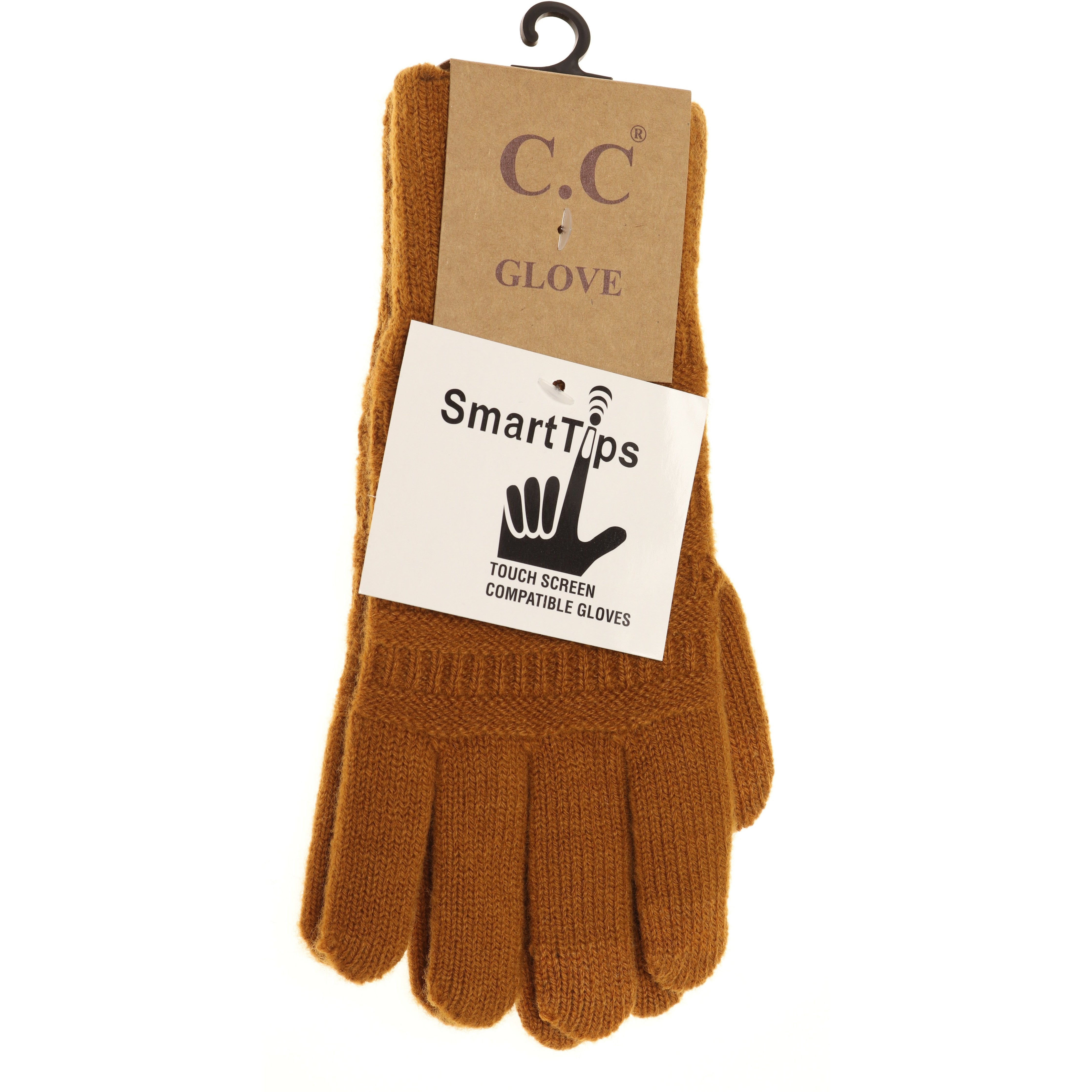 C.C Classic Knit Gloves Camel