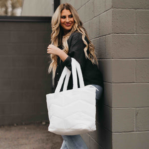 Naomi Nylon Tote Bag (White)